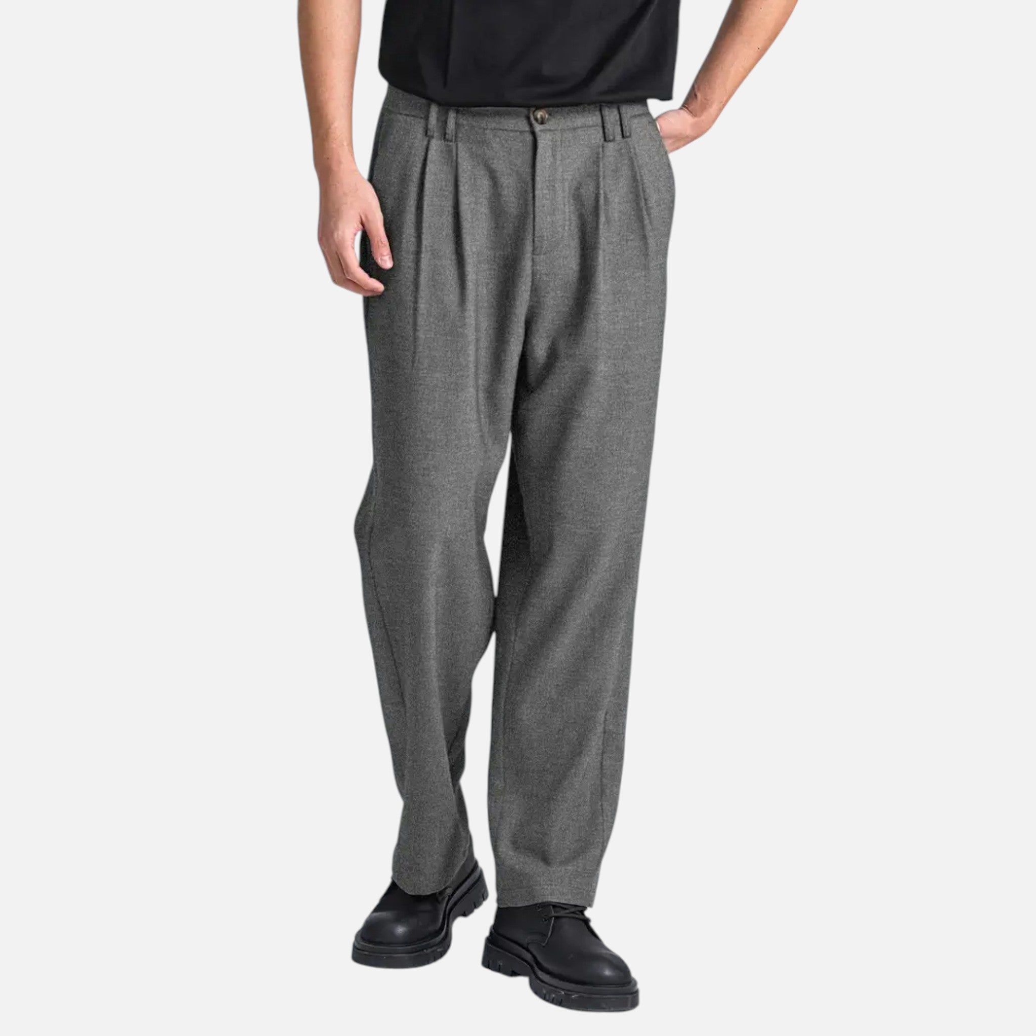 Ethan | Men's Pleated High-Waist Trousers With Pockets | Classic