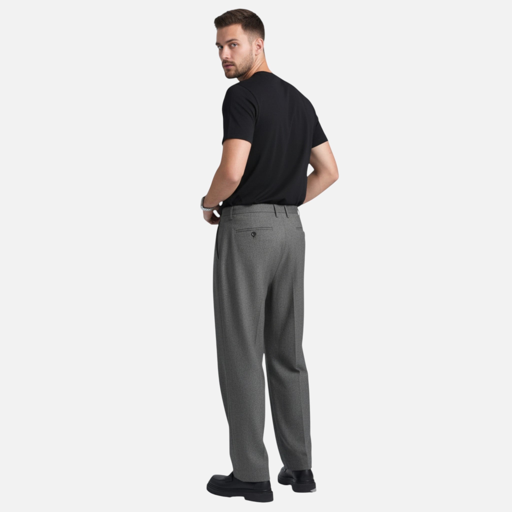 Ethan | Men's Pleated High-Waist Trousers With Pockets | Classic