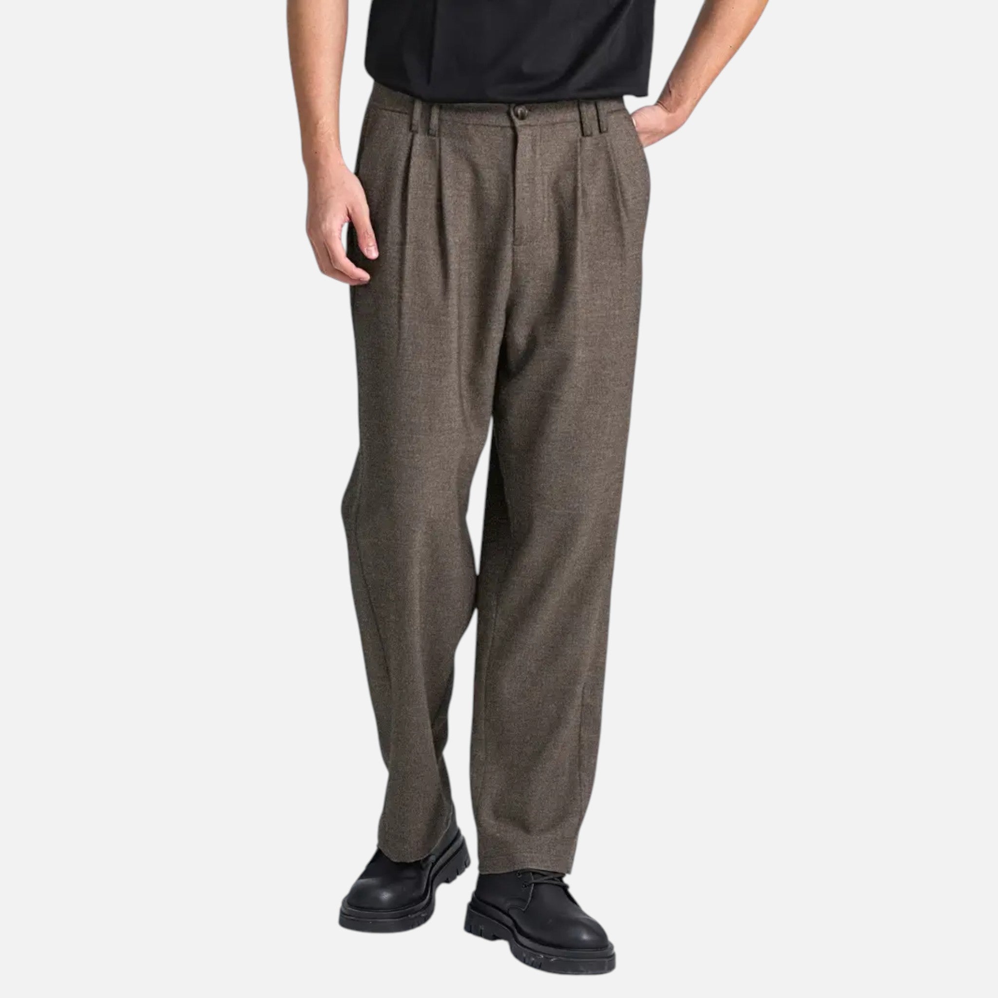 Ethan | Men's Pleated High-Waist Trousers With Pockets | Classic