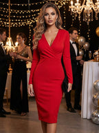 Florencia | Women V-Neck Cocktail Dress With Elegant Silhouette And Formal Occasion Design | Sophisticated Style