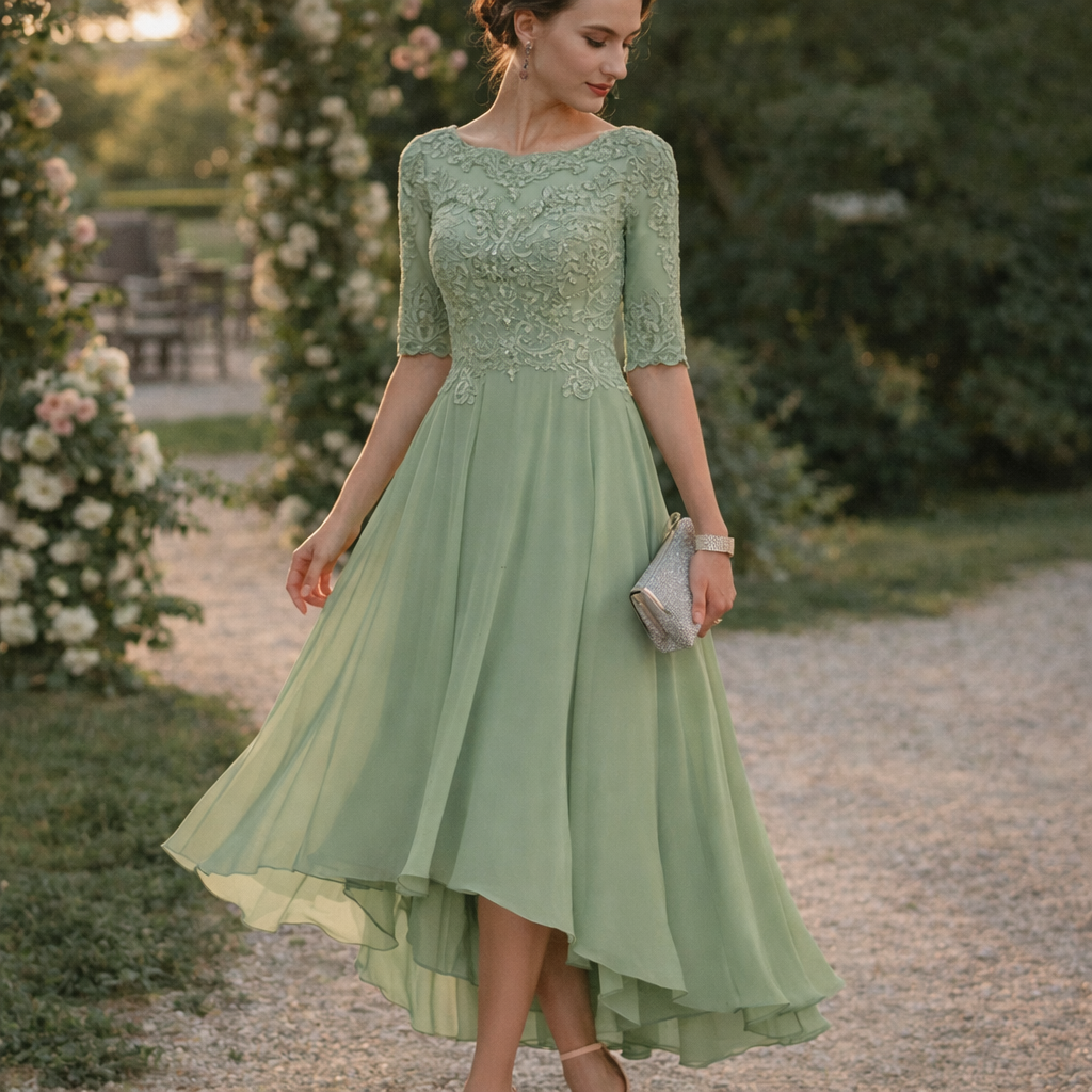 Gladys | Women’s Graduation Dress With Lace And Flow | Elegant