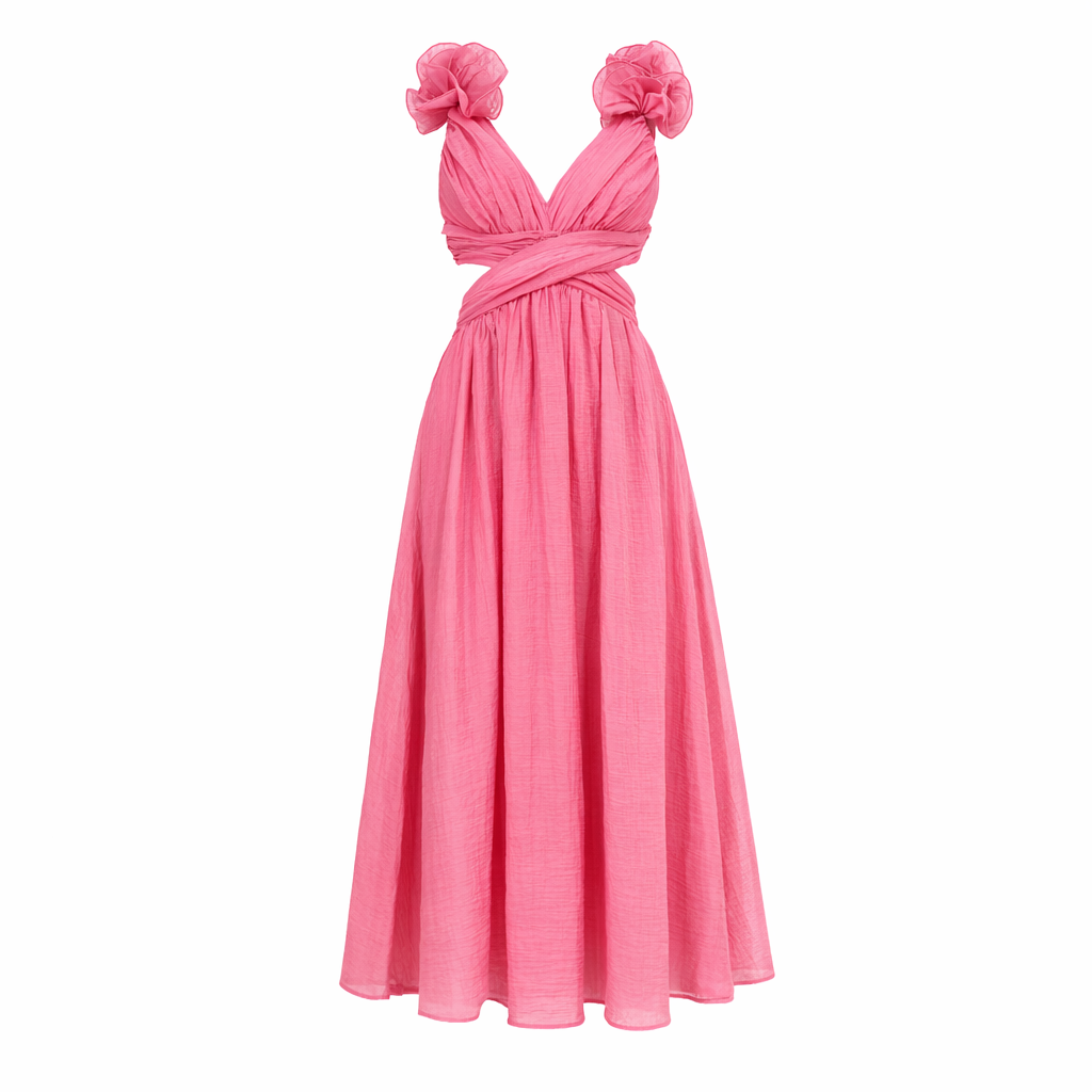 Grace | Women’s Graduation Dress With Ruffled Straps And Lace-Up Back | Elegant