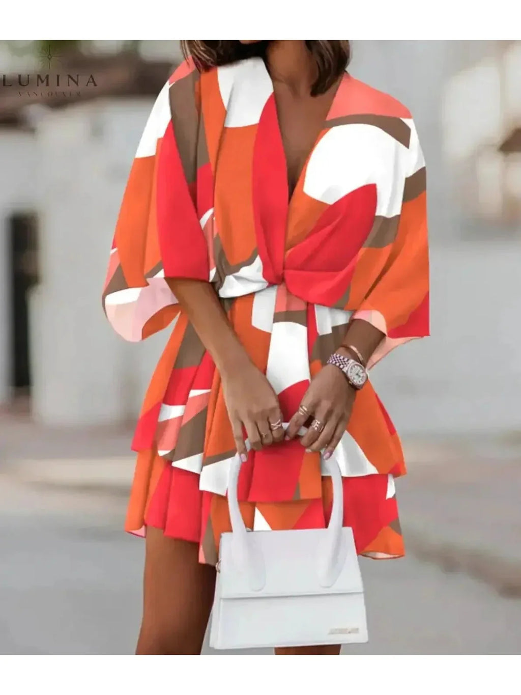 Harper | Women’s Floral Dress With V-Neckline And Tie Waist