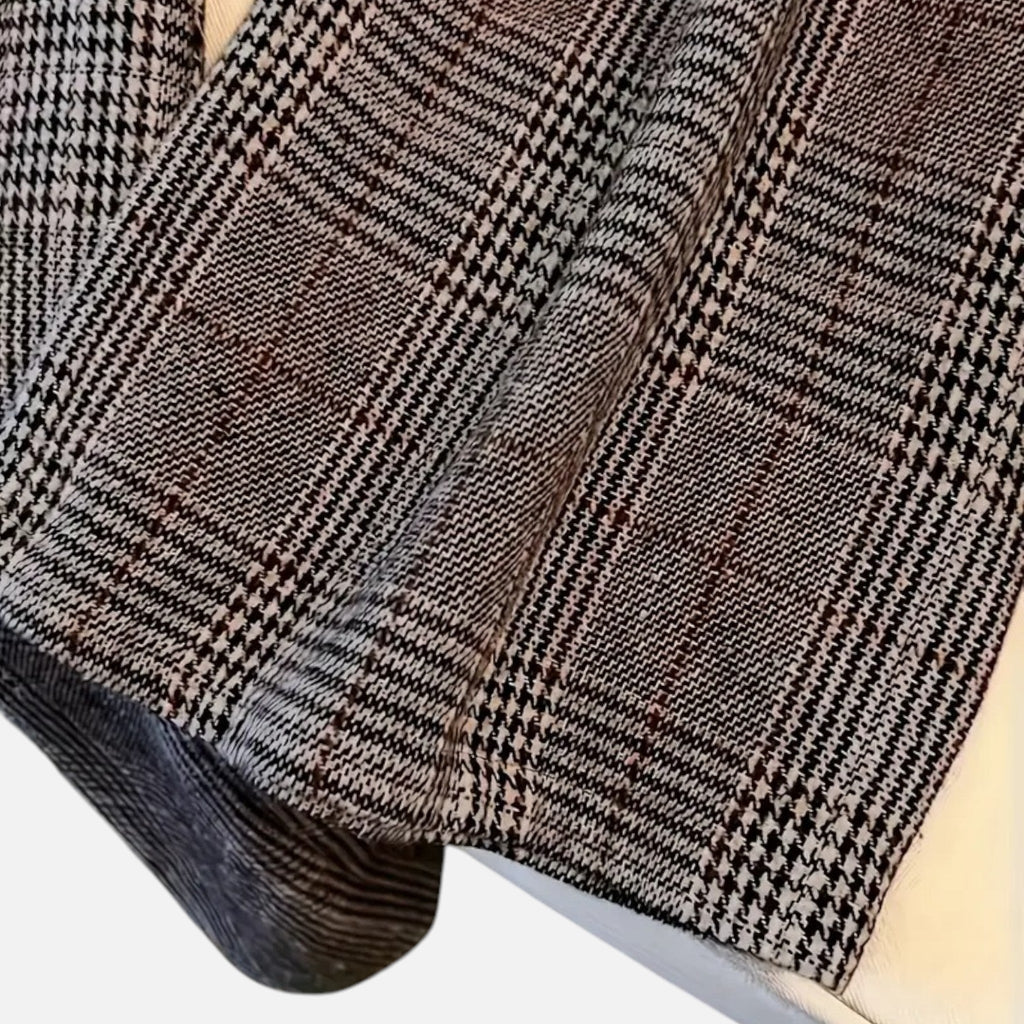 Harper | Women's Houndstooth Trousers With Pleats And Pockets | Chic