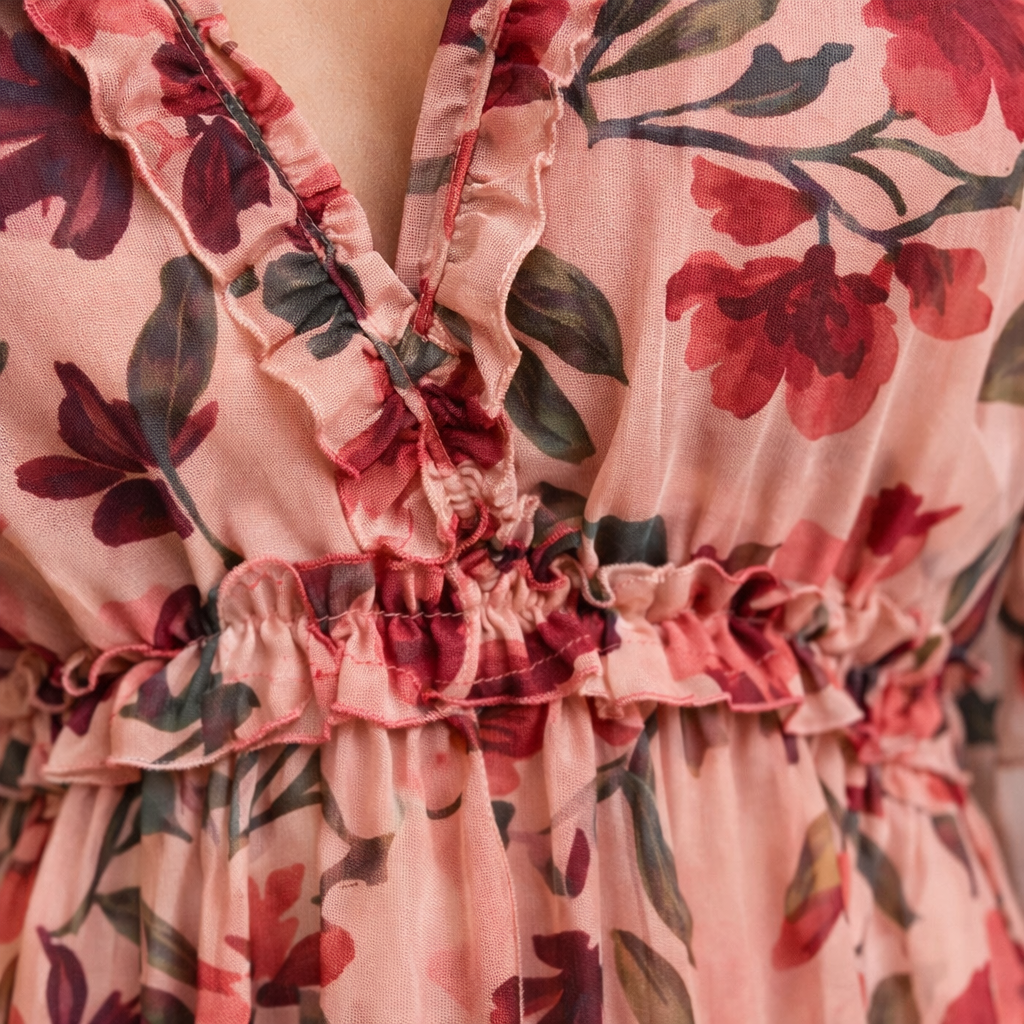 Helen | Women’s Formal Dress With Floral Print And Long Sleeves | Elegant