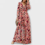 Helen | Women’s Formal Dress With Floral Print And Long Sleeves | Elegant