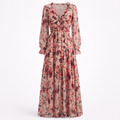 Helen | Women’s Formal Dress With Floral Print And Long Sleeves | Elegant