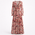 Helen | Women’s Formal Dress With Floral Print And Long Sleeves | Elegant