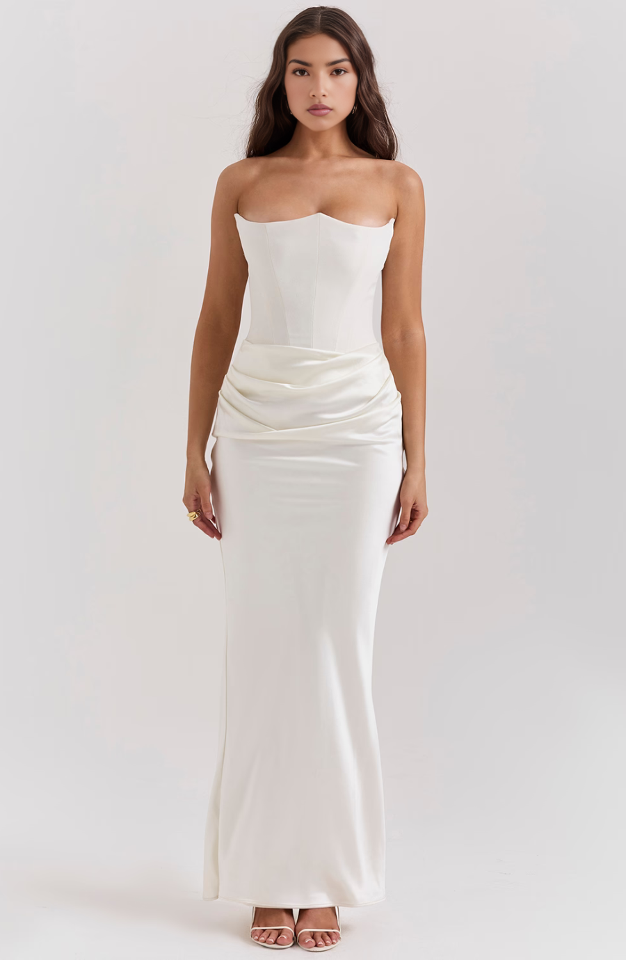 Hera | Women's Cocktail Dress With Strapless Satin Design And Elegant Draped Silhouette | Party