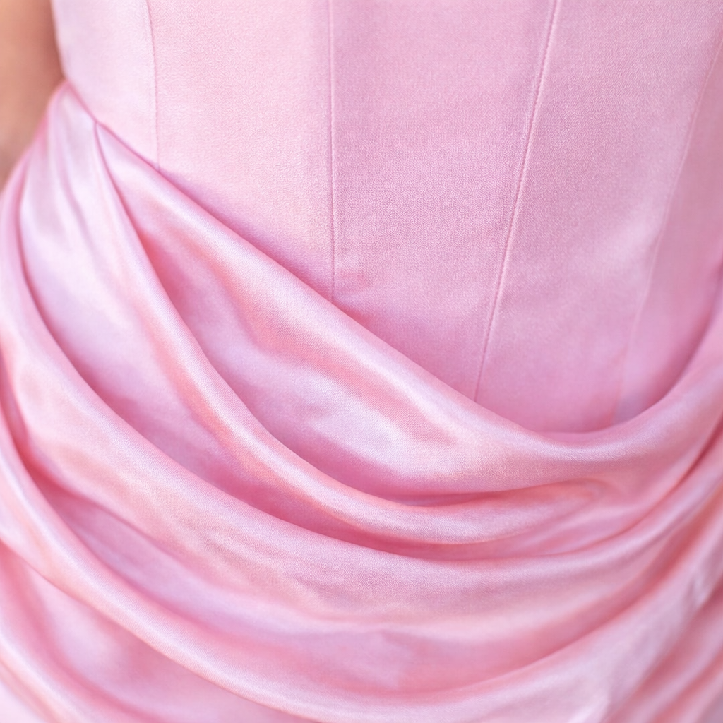 Hera | Women's Cocktail Dress With Strapless Satin Design And Elegant Draped Silhouette | Party