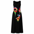 Honor | Women's Sparkle Dress With Artistic Mask Print And Flowing Maxi Silhouette | Elegant