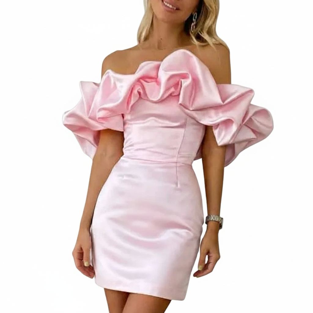 Irene | Women Cocktail Dress With Ruched Bodice And Flowy Skirt | Party Style