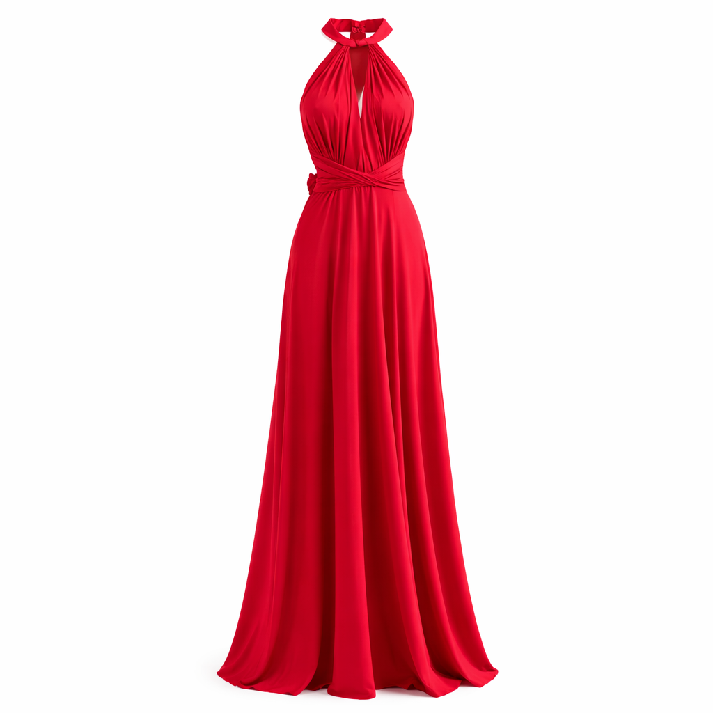 Irma | Women’s Graduation Dress With Halter Neck And Wrap Waist | Elegant