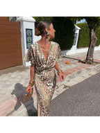 Isolde | Women's Wedding Guest Dress With Deep V-Neckline And Twisted Waist Detail