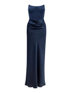 Isra | Women's Cocktail Dress With Strapless Drape Design And Elegant Maxi Silhouette | Party