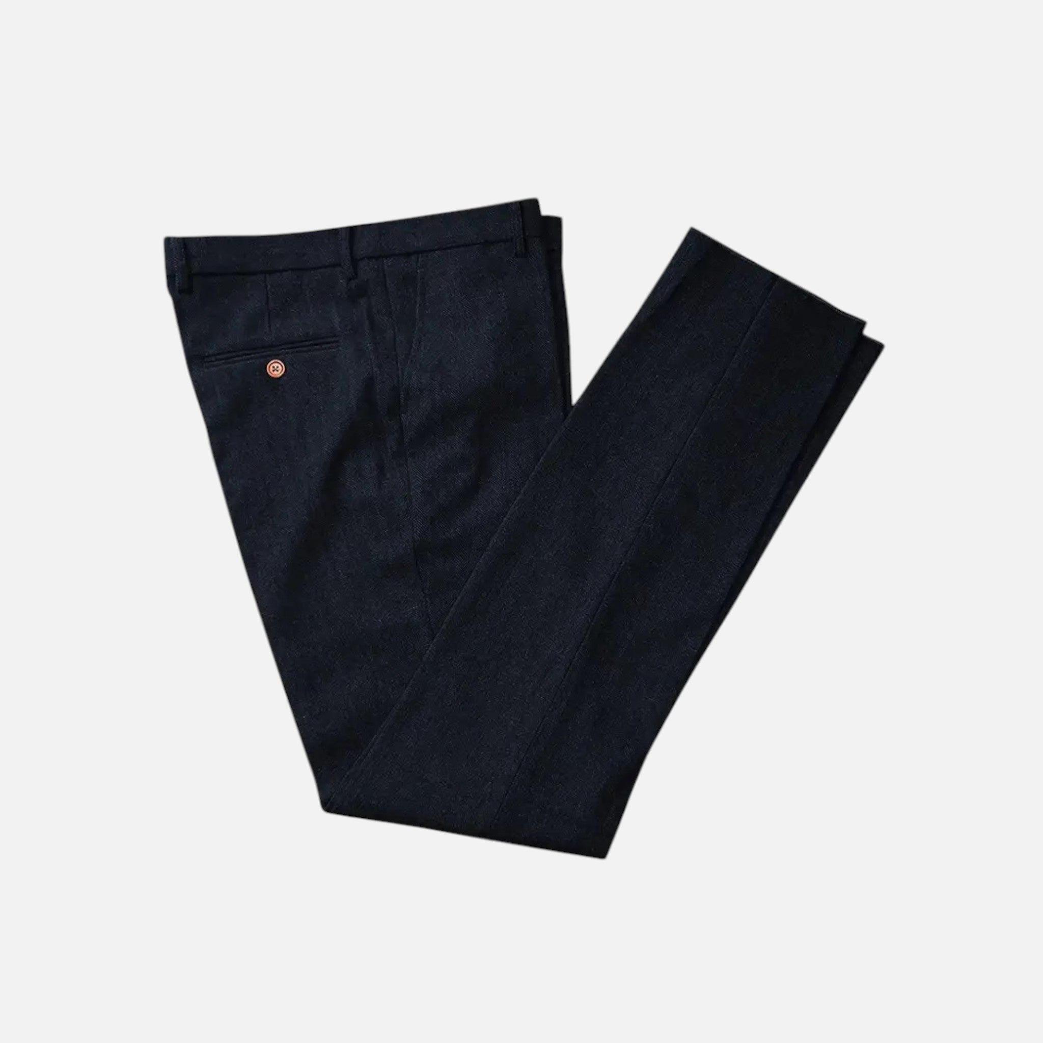 Jackson | Men’s Herringbone Trousers With Pleats And Pockets | Formal