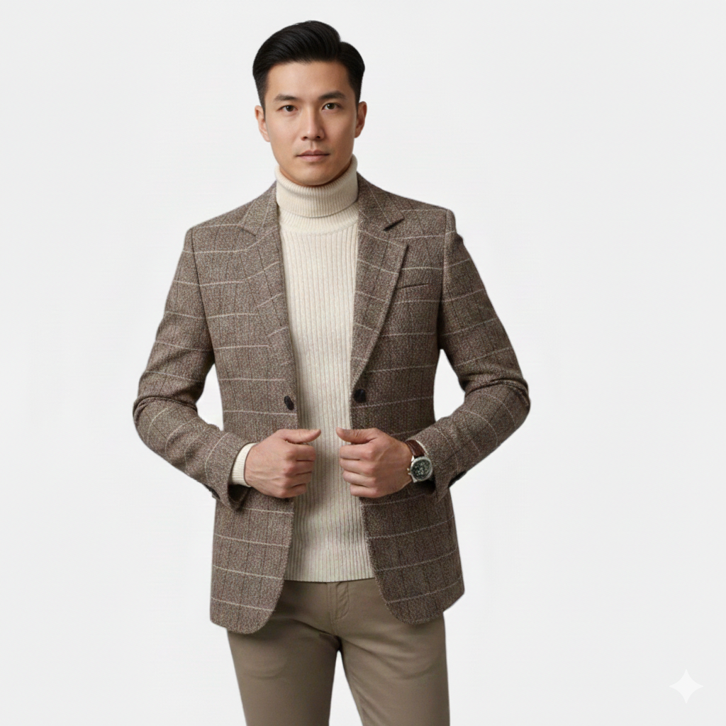 Jackson | Men's Tweed Blazer With Pockets And Long Sleeve | Refined