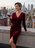 Julia | Women Velvet Cocktail Dress With Sculpted Shape And Timeless Appeal | Classic Style