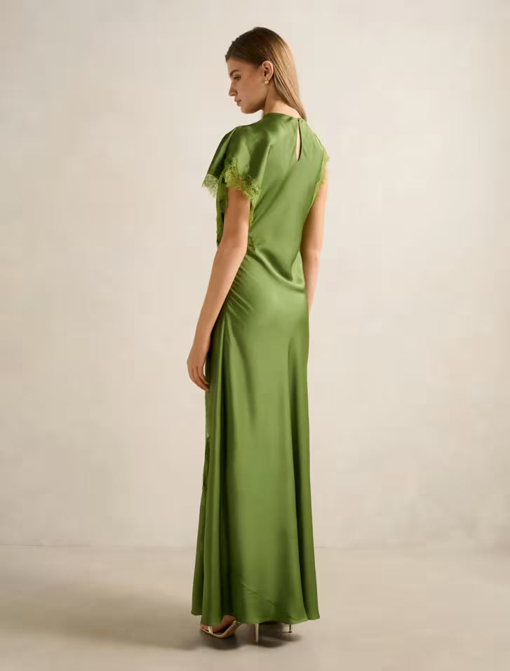 Kody | Women's Cocktail Dress With Satin Lace Asymmetric Design And Elegant Maxi Silhouette | Party