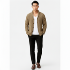 Liam | Men's Cable-Knit Cardigan With Contrast Buttons | Smart