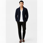 Liam | Men's Cable-Knit Cardigan With Contrast Buttons | Smart