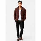 Liam | Men's Cable-Knit Cardigan With Contrast Buttons | Smart