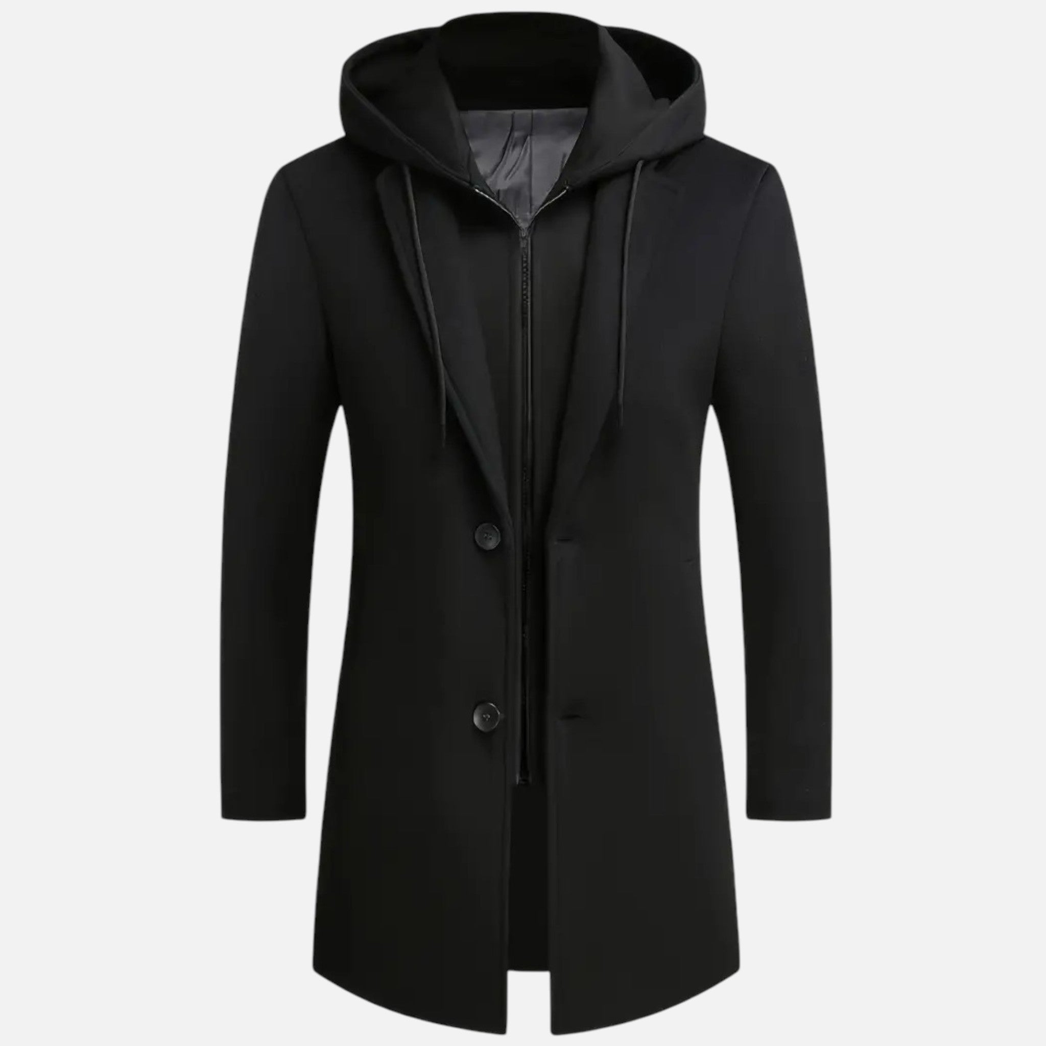 Liam | Men's Hooded Trench Coat With Pockets | Urban