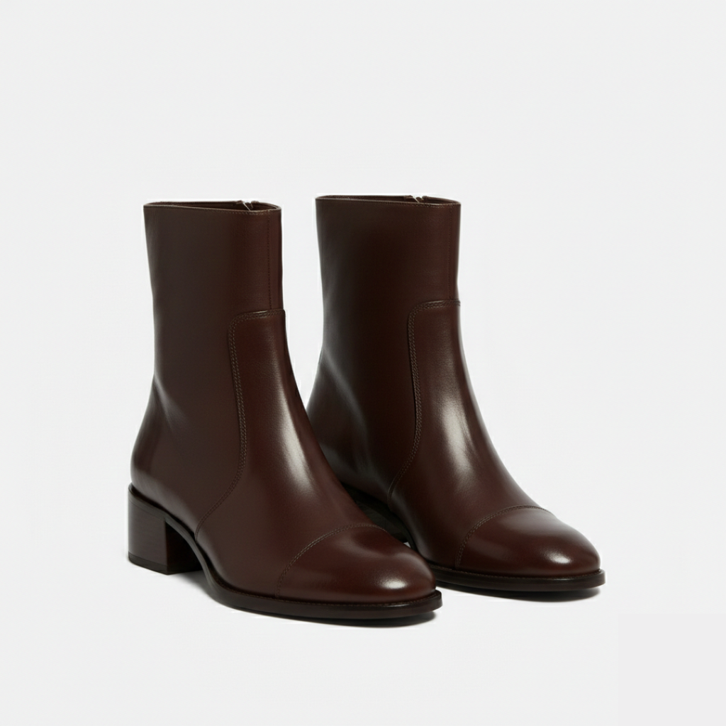 Liora | Women's Ankle Boots With Pointed Toe And Block Heel | Elegant