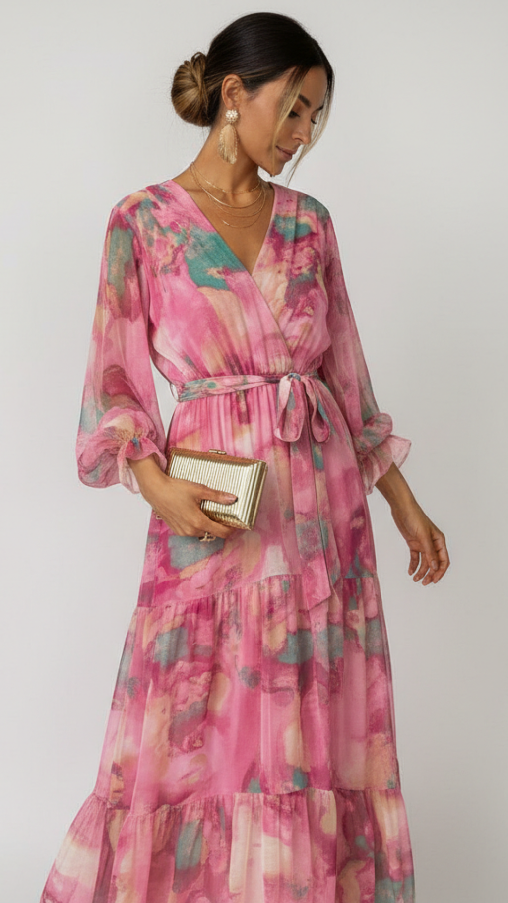 Liora | Women's Day Dress With V-Neck And Floral Pattern | Elegant