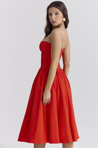 Lisa | Women Prom Dress With Strapless Corset And Pleated Hem | Chic