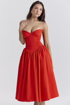 Lisa | Women Prom Dress With Strapless Corset And Pleated Hem | Chic