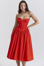 Lisa | Women Prom Dress With Strapless Corset And Pleated Hem | Chic