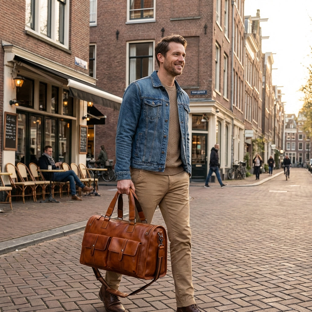 Logan | Unisex Duffel Bag With Multiple Front Pockets And Smooth Zipper Closure | Modern