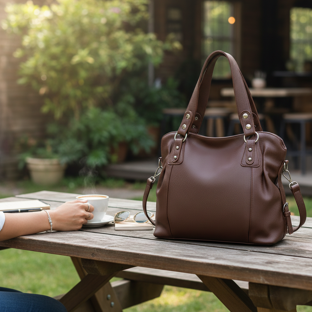 Lunelle | Women’s Handbag With Gold Buckle And Adjustable Strap | Elegant