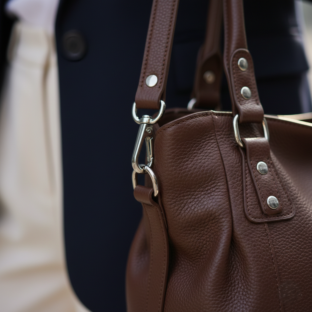 Lunelle | Women’s Handbag With Gold Buckle And Adjustable Strap | Elegant