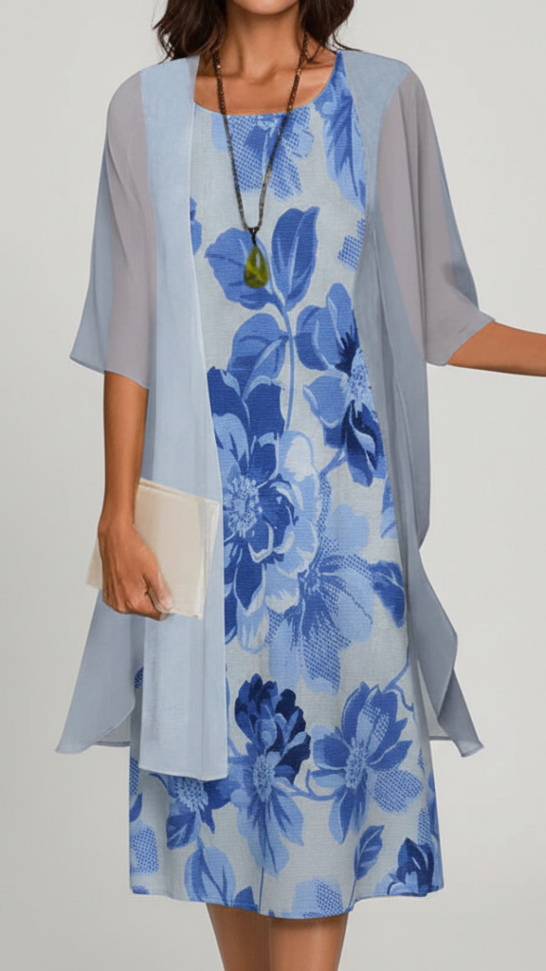 Calista | Women's Bodycon Dress With Floral Print And Sheer Overlay