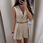 Madison | Women's Romper With Sleeveless Design And Belt