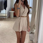 Madison | Women's Romper With Sleeveless Design And Belt
