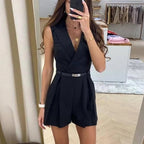 Madison | Women's Romper With Sleeveless Design And Belt
