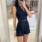 Madison | Women's Romper With Sleeveless Design And Belt