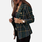 Madison | Women's Tweed Blazer With Gold Hardware And Pockets | Elegant