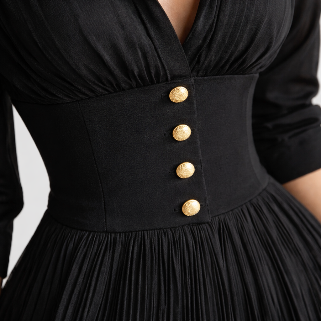 Maéline | Women’s Formal Dress With Fitted Waist And Pleated Maxi Skirt | Elegant