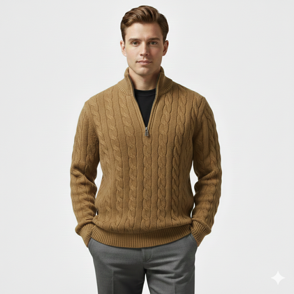 Maple & Bloom – Men’s Cotton Half-Zip Pullover