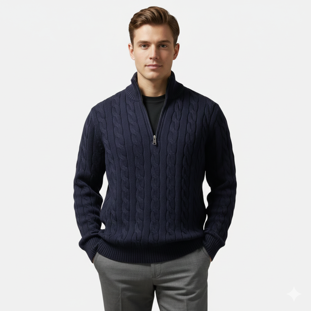 Maple & Bloom – Men’s Cotton Half-Zip Pullover