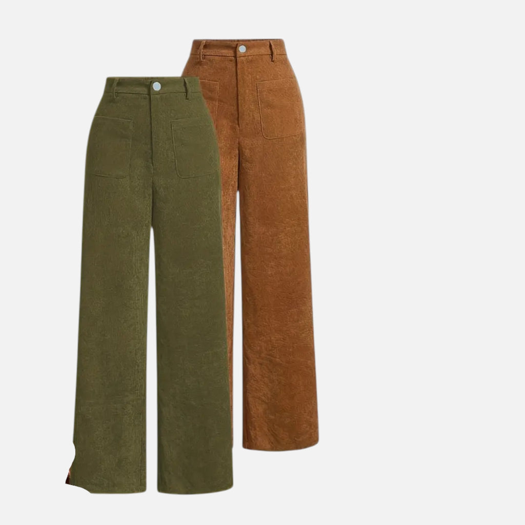 Maple & Bloom – Women’s Corduroy-Style Straight-Leg Trousers