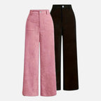 Maple & Bloom – Women’s Corduroy-Style Straight-Leg Trousers