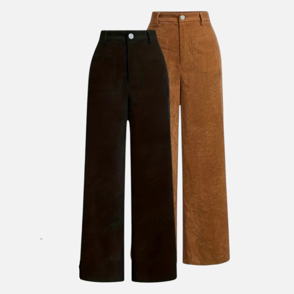 Maple & Bloom – Women’s Corduroy-Style Straight-Leg Trousers