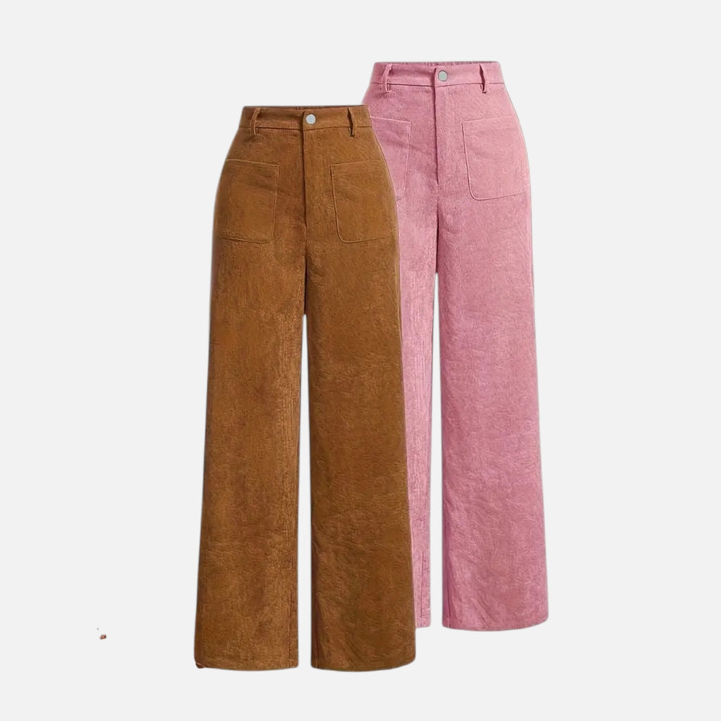 Maple & Bloom – Women’s Corduroy-Style Straight-Leg Trousers