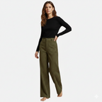 Maple & Bloom – Women’s Corduroy-Style Straight-Leg Trousers