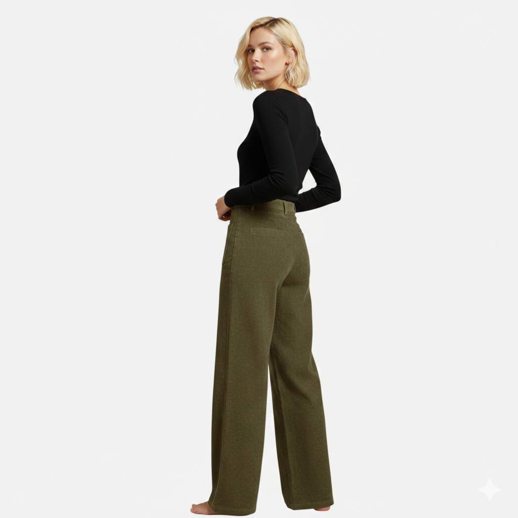Maple & Bloom – Women’s Corduroy-Style Straight-Leg Trousers